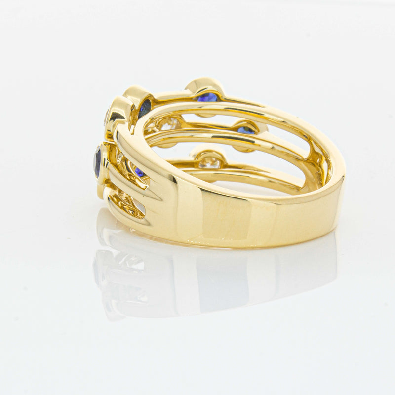 18ct Yellow Gold Sapphire & Diamond Ring-Ring-Walker & Hall