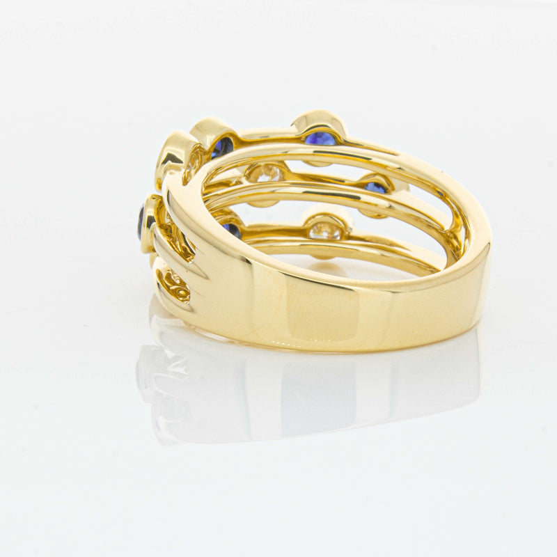 18ct Yellow Gold Sapphire & Diamond Ring-Ring-Walker & Hall