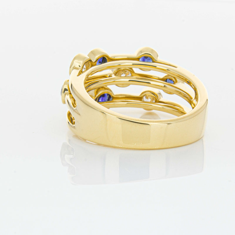 18ct Yellow Gold Sapphire & Diamond Ring-Ring-Walker & Hall