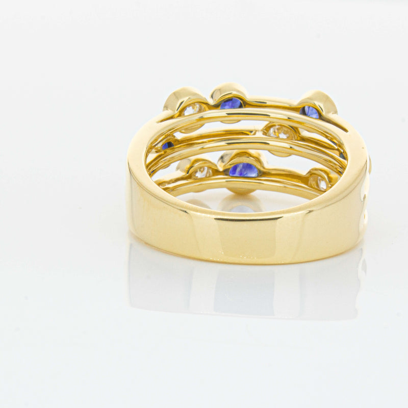 18ct Yellow Gold Sapphire & Diamond Ring-Ring-Walker & Hall