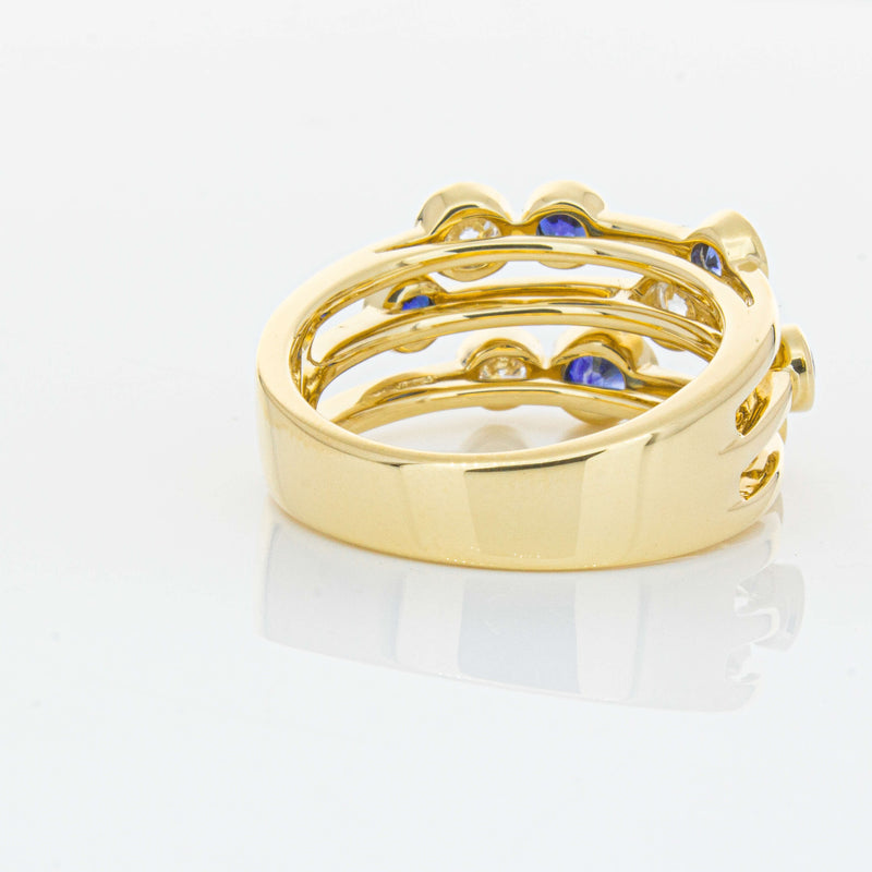 18ct Yellow Gold Sapphire & Diamond Ring-Ring-Walker & Hall