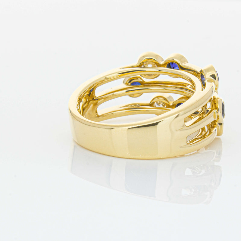 18ct Yellow Gold Sapphire & Diamond Ring-Ring-Walker & Hall