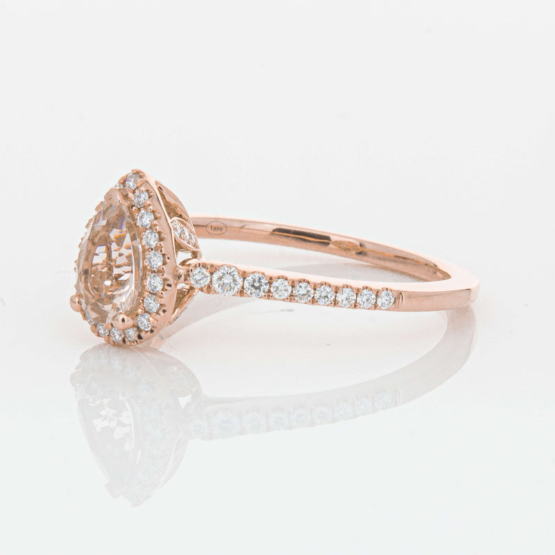 18ct Rose Gold Morganite & Diamond Mini Sierra Ring-Ring-Walker & Hall