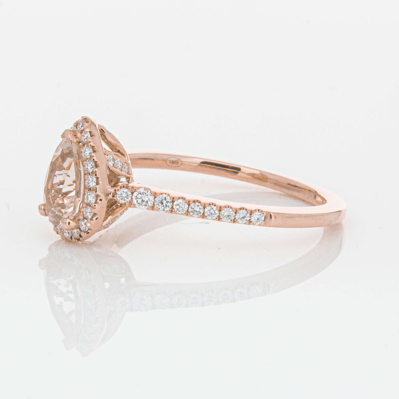 18ct Rose Gold Morganite & Diamond Mini Sierra Ring-Ring-Walker & Hall