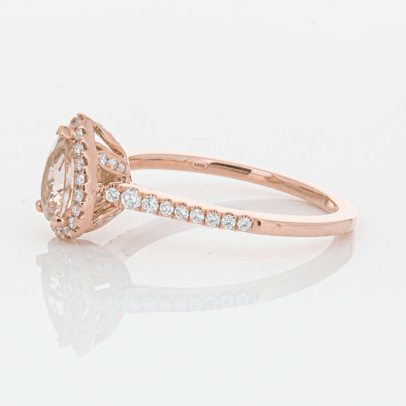 18ct Rose Gold Morganite & Diamond Mini Sierra Ring-Ring-Walker & Hall
