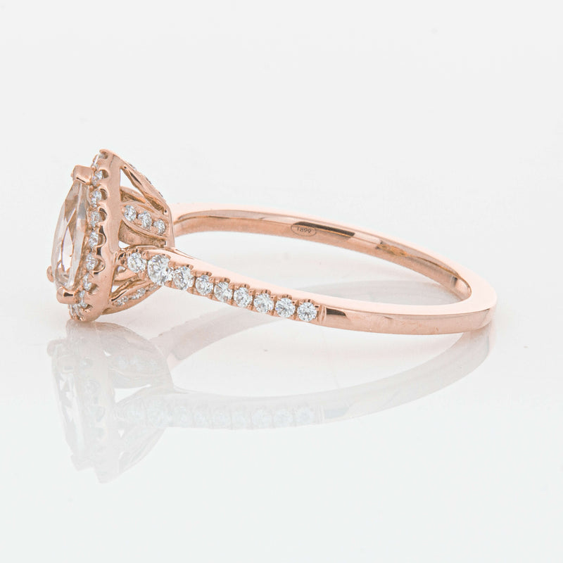 18ct Rose Gold Morganite & Diamond Mini Sierra Ring-Ring-Walker & Hall