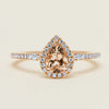 18ct Rose Gold Morganite & Diamond Mini Sierra Ring - Ring - Walker & Hall