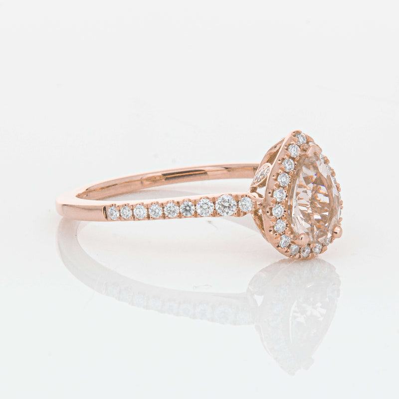 18ct Rose Gold Morganite & Diamond Mini Sierra Ring-Ring-Walker & Hall