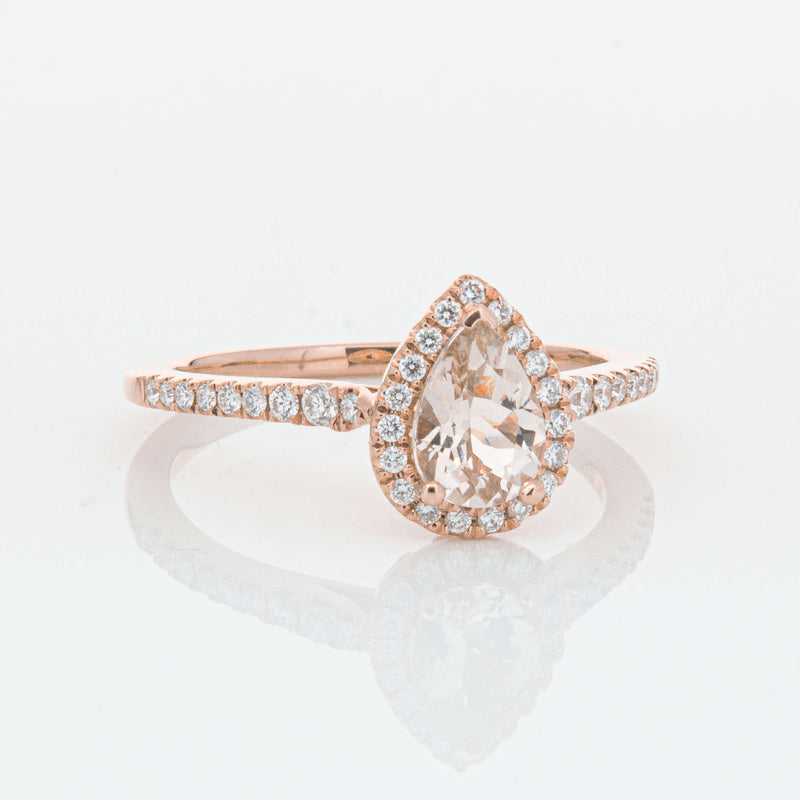 18ct Rose Gold Morganite & Diamond Mini Sierra Ring-Ring-Walker & Hall