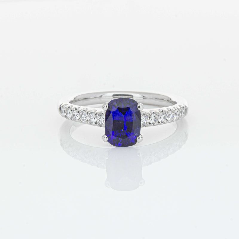 18ct White Gold 1.36ct Sapphire & Diamond Meridien Ring-Ring-Walker & Hall
