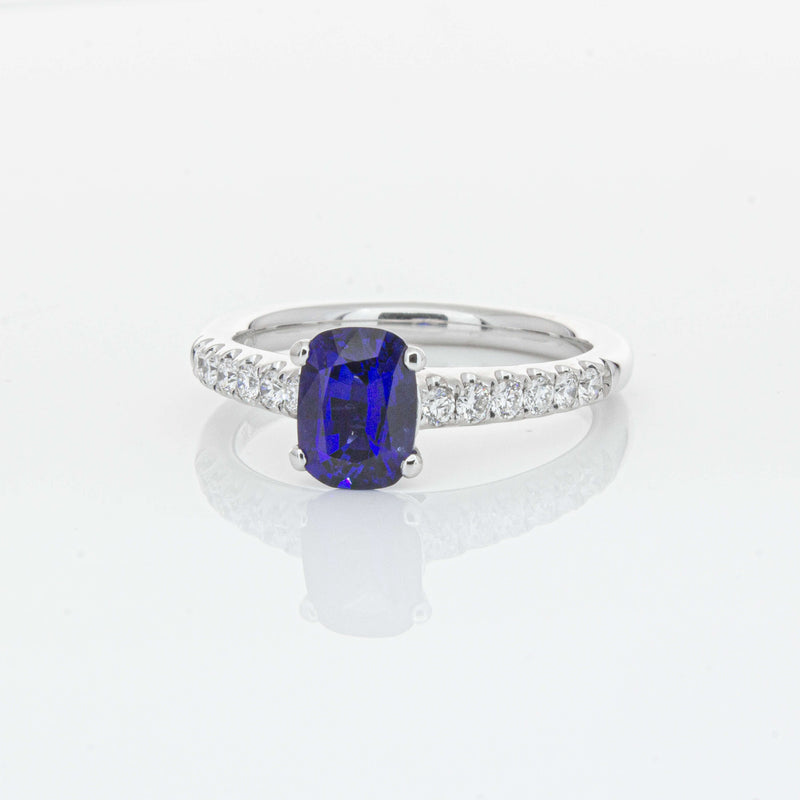 18ct White Gold 1.36ct Sapphire & Diamond Meridien Ring-Ring-Walker & Hall