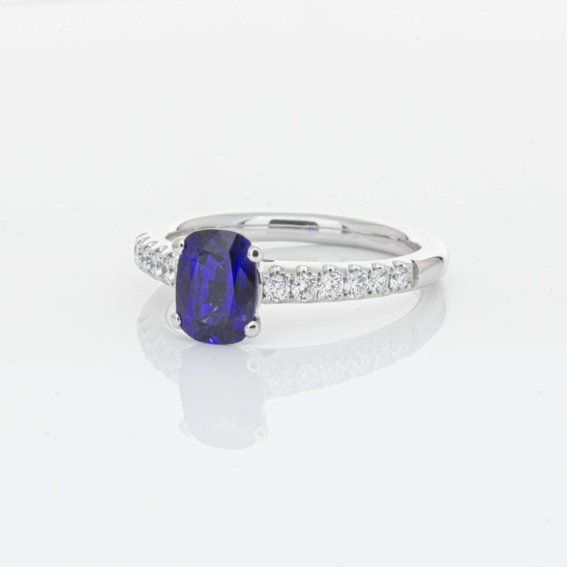 18ct White Gold 1.36ct Sapphire & Diamond Meridien Ring-Ring-Walker & Hall