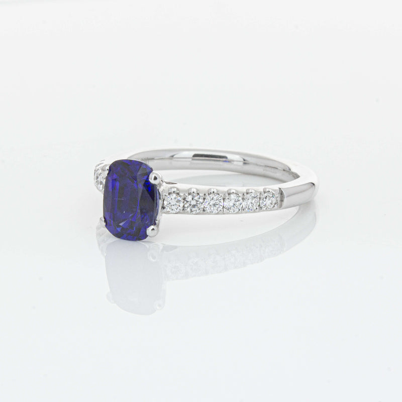18ct White Gold 1.36ct Sapphire & Diamond Meridien Ring-Ring-Walker & Hall