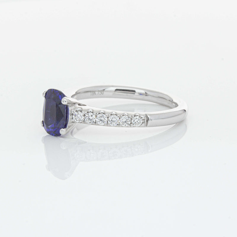 18ct White Gold 1.36ct Sapphire & Diamond Meridien Ring-Ring-Walker & Hall