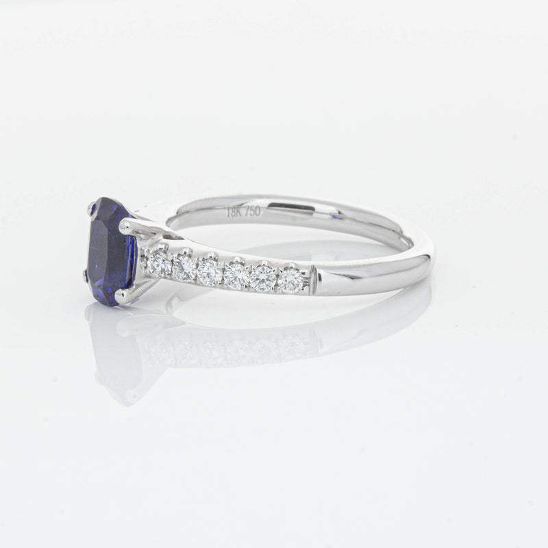 18ct White Gold 1.36ct Sapphire & Diamond Meridien Ring-Ring-Walker & Hall