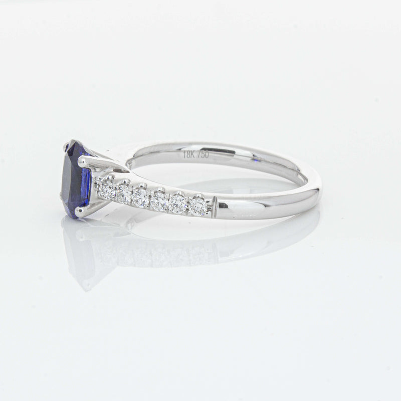 18ct White Gold 1.36ct Sapphire & Diamond Meridien Ring-Ring-Walker & Hall