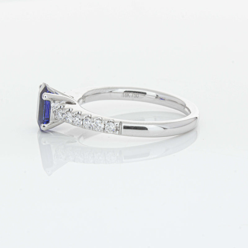 18ct White Gold 1.36ct Sapphire & Diamond Meridien Ring-Ring-Walker & Hall