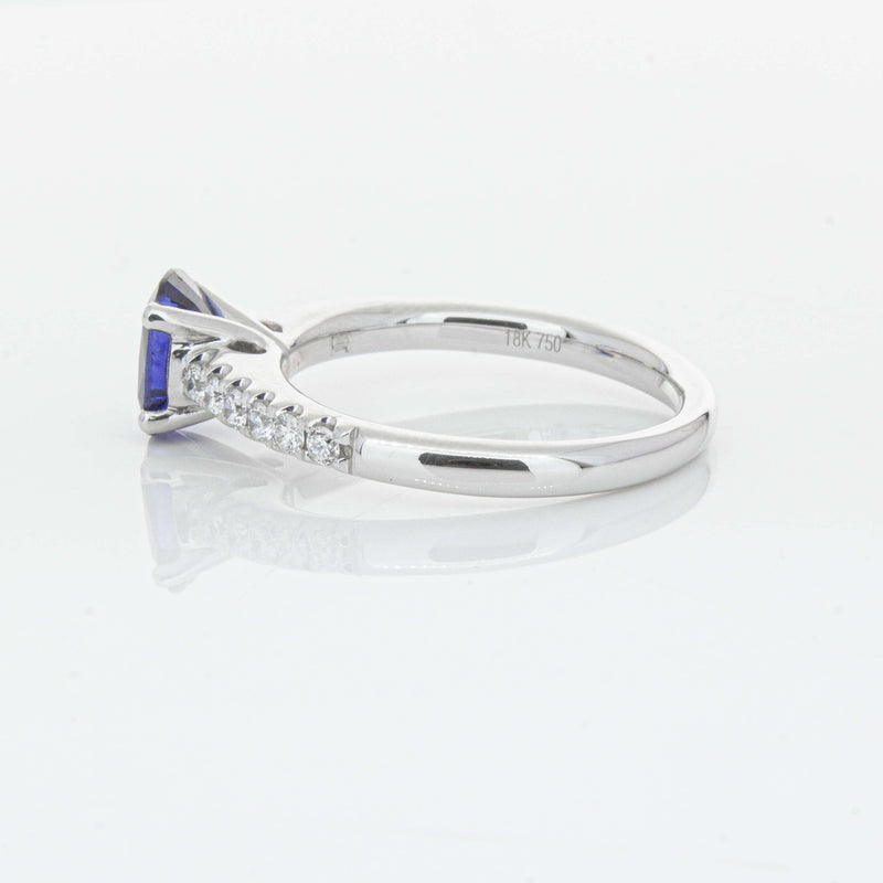 18ct White Gold 1.36ct Sapphire & Diamond Meridien Ring-Ring-Walker & Hall