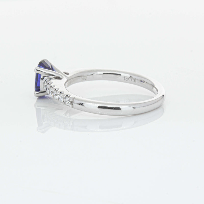 18ct White Gold 1.36ct Sapphire & Diamond Meridien Ring-Ring-Walker & Hall