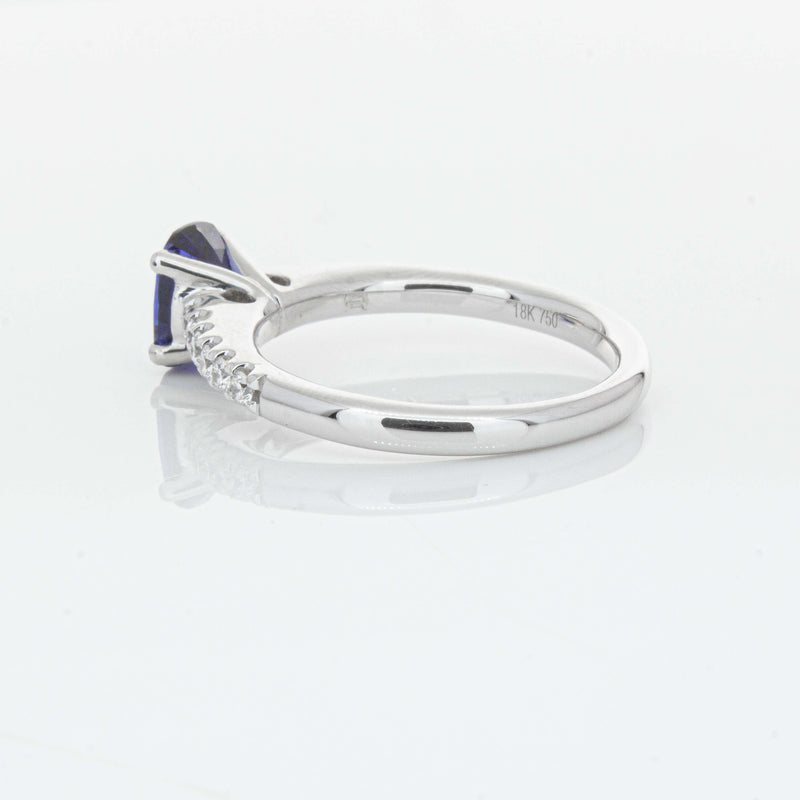 18ct White Gold 1.36ct Sapphire & Diamond Meridien Ring-Ring-Walker & Hall