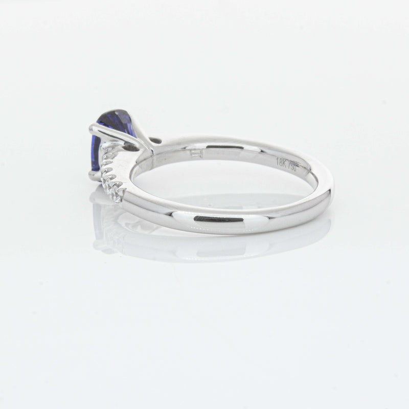 18ct White Gold 1.36ct Sapphire & Diamond Meridien Ring-Ring-Walker & Hall