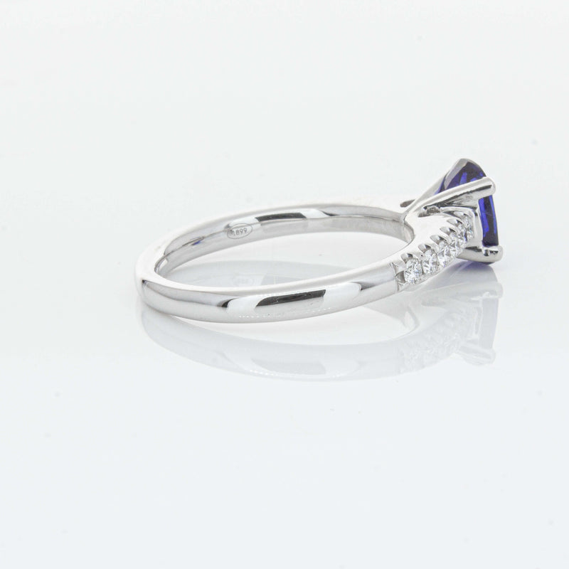 18ct White Gold 1.36ct Sapphire & Diamond Meridien Ring-Ring-Walker & Hall