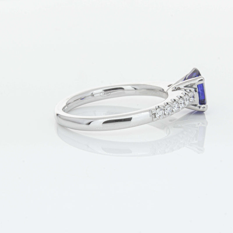 18ct White Gold 1.36ct Sapphire & Diamond Meridien Ring-Ring-Walker & Hall