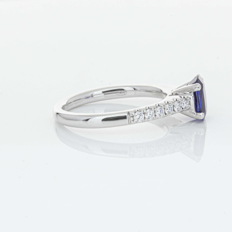 18ct White Gold 1.36ct Sapphire & Diamond Meridien Ring-Ring-Walker & Hall