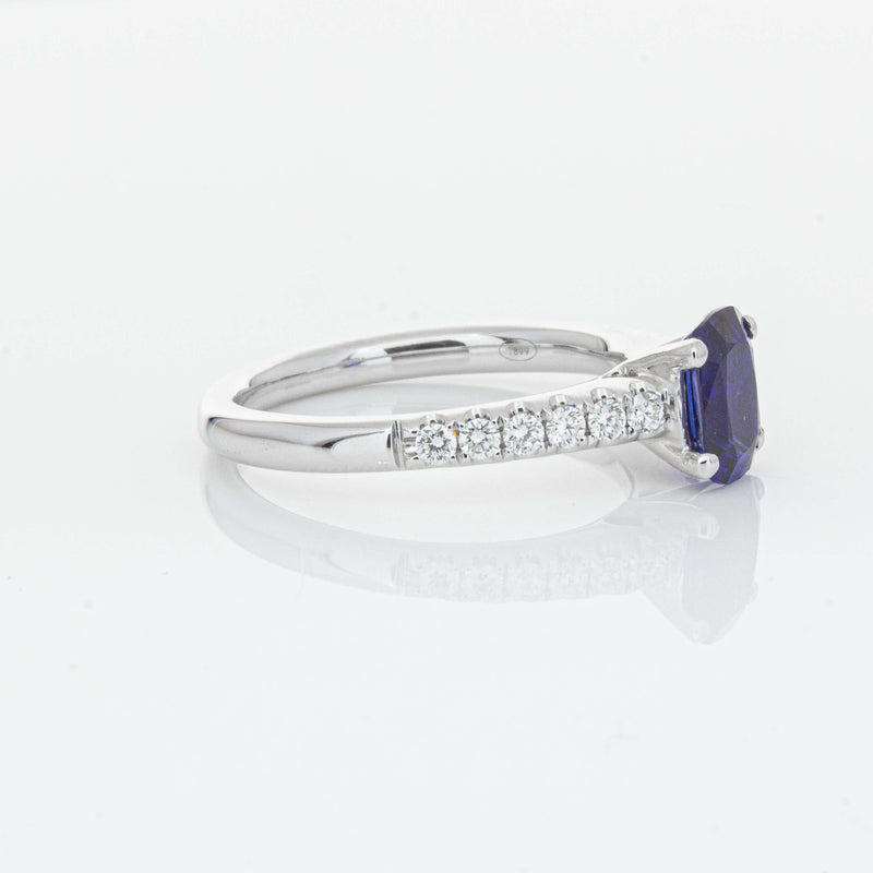 18ct White Gold 1.36ct Sapphire & Diamond Meridien Ring-Ring-Walker & Hall