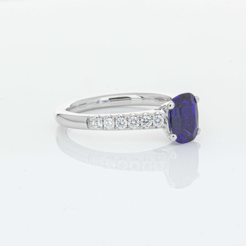 18ct White Gold 1.36ct Sapphire & Diamond Meridien Ring-Ring-Walker & Hall