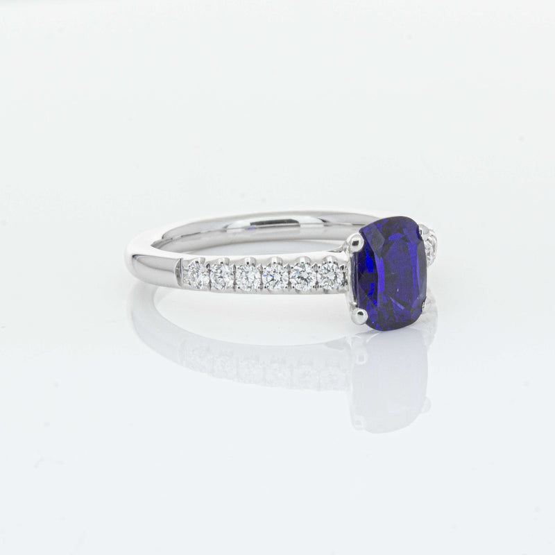 18ct White Gold 1.36ct Sapphire & Diamond Meridien Ring-Ring-Walker & Hall