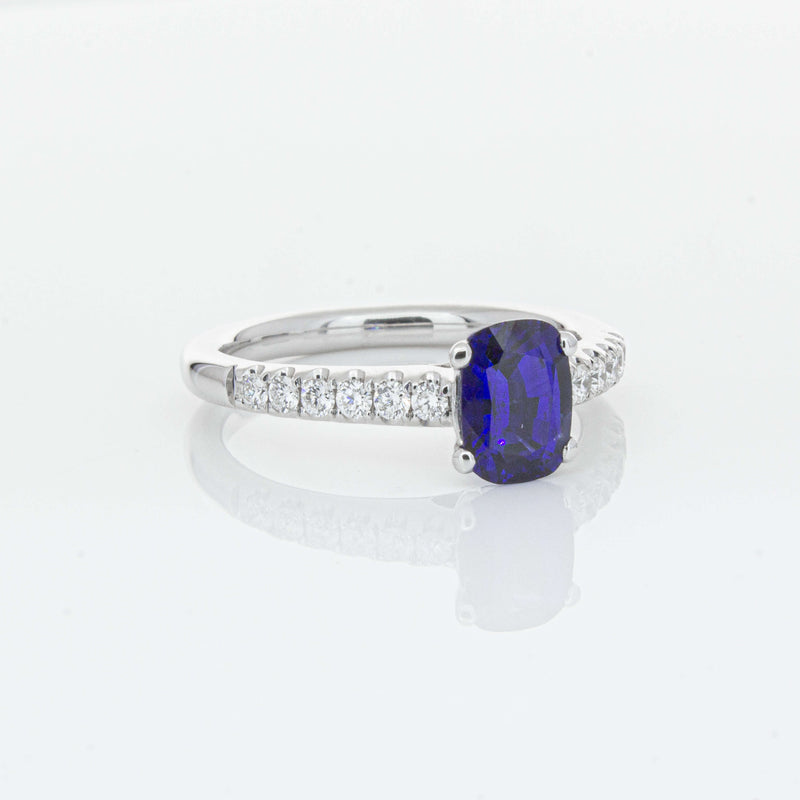 18ct White Gold 1.36ct Sapphire & Diamond Meridien Ring-Ring-Walker & Hall