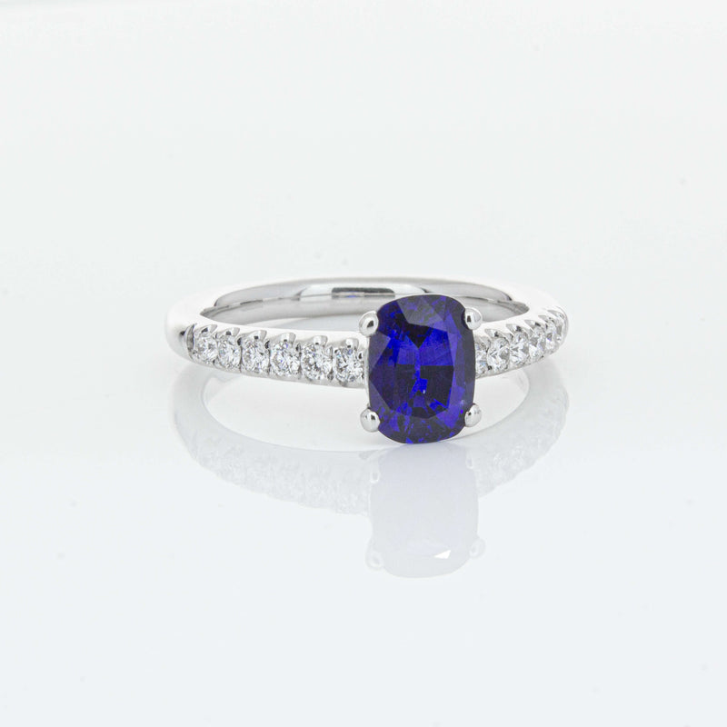 18ct White Gold 1.36ct Sapphire & Diamond Meridien Ring-Ring-Walker & Hall