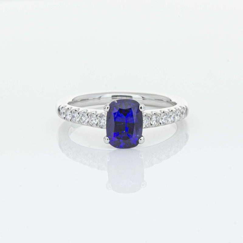18ct White Gold 1.36ct Sapphire & Diamond Meridien Ring-Ring-Walker & Hall