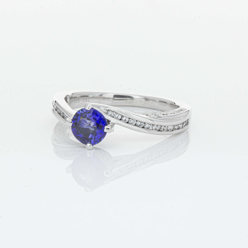 18ct White Gold .72ct Sapphire Helix Ring-Ring-Walker & Hall
