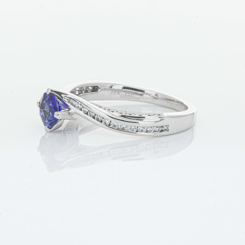 18ct White Gold .72ct Sapphire Helix Ring-Ring-Walker & Hall