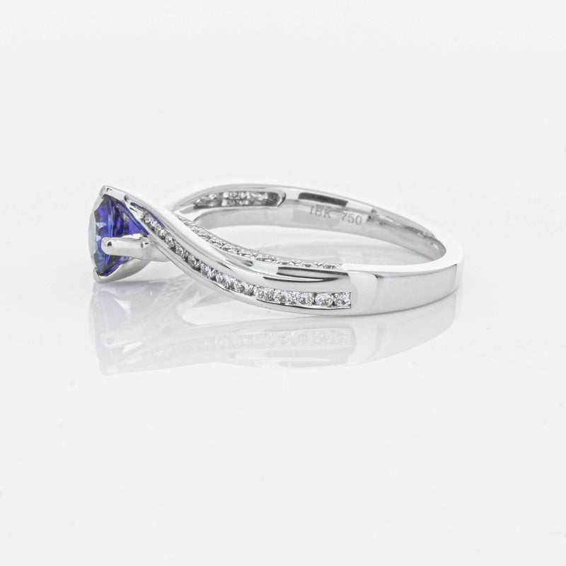 18ct White Gold .72ct Sapphire Helix Ring-Ring-Walker & Hall