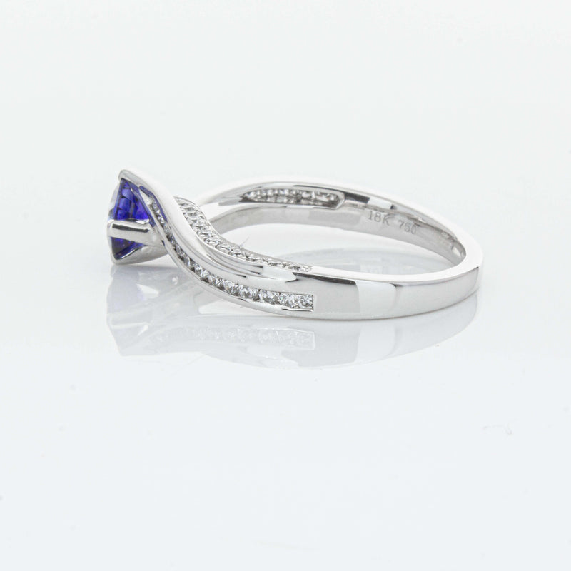 18ct White Gold .72ct Sapphire Helix Ring-Ring-Walker & Hall