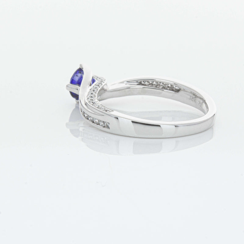 18ct White Gold .72ct Sapphire Helix Ring-Ring-Walker & Hall