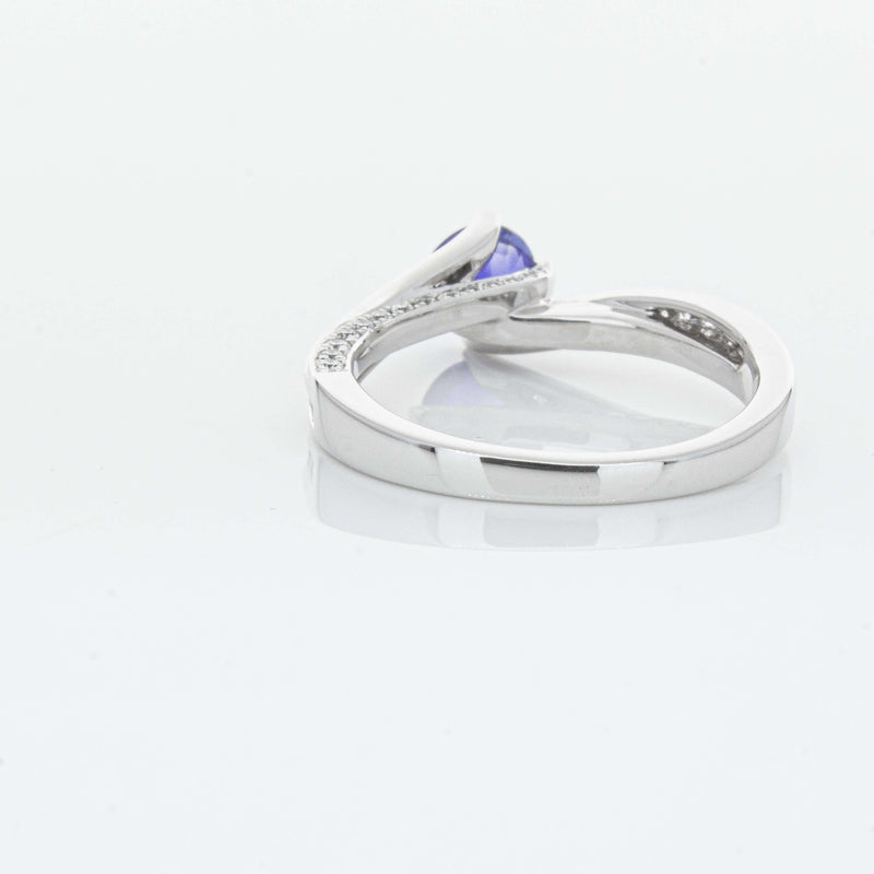 18ct White Gold .72ct Sapphire Helix Ring-Ring-Walker & Hall