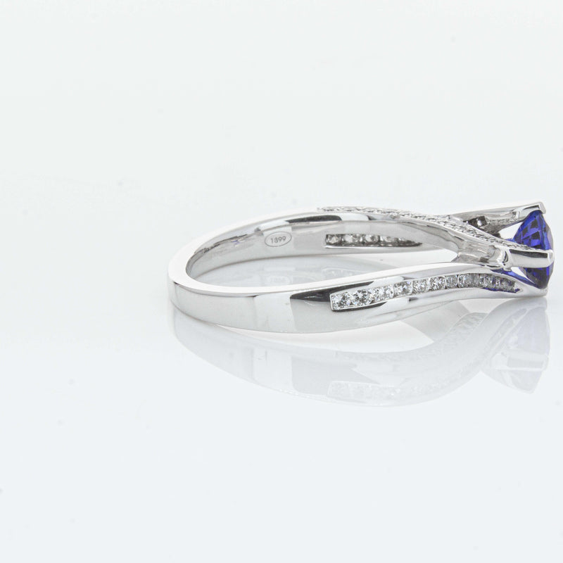18ct White Gold .72ct Sapphire Helix Ring-Ring-Walker & Hall