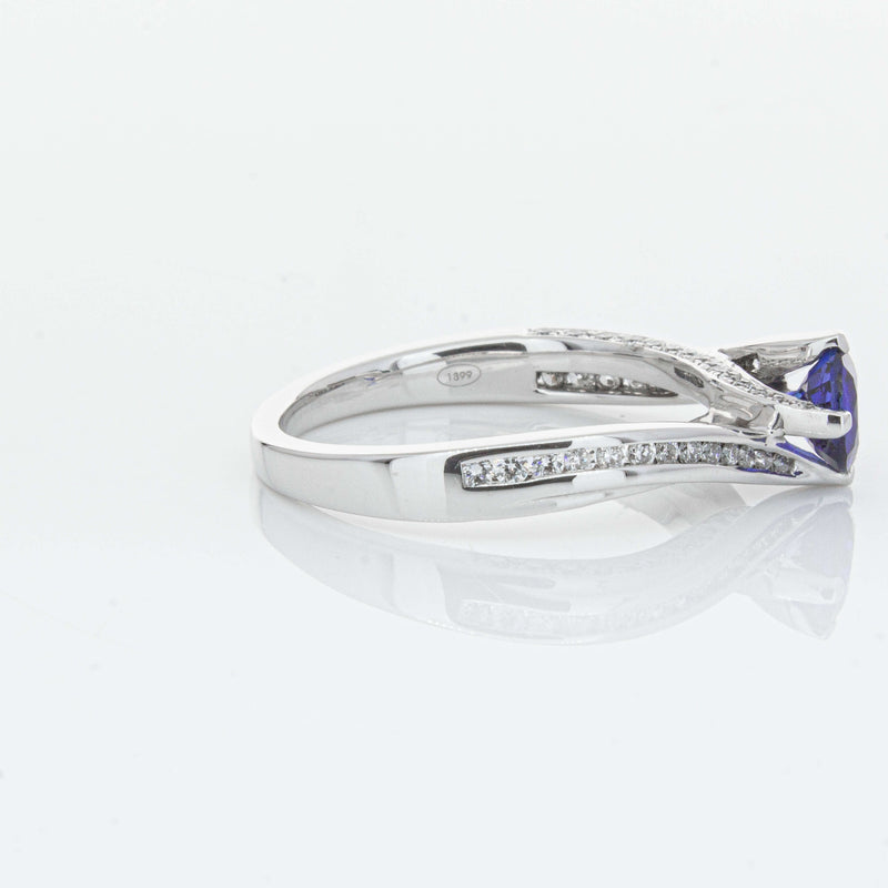 18ct White Gold .72ct Sapphire Helix Ring-Ring-Walker & Hall