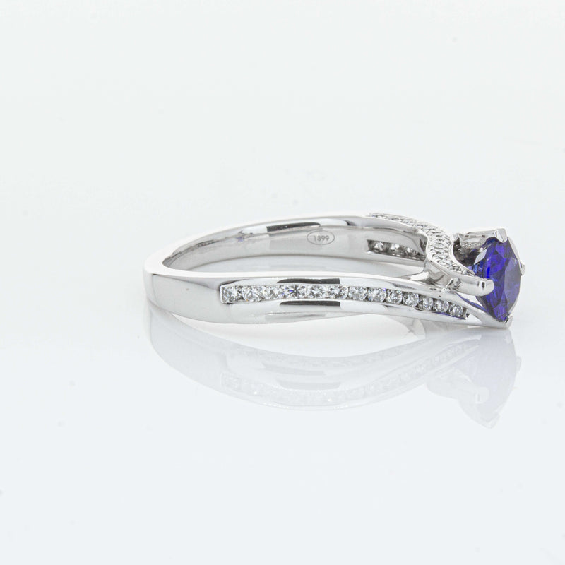 18ct White Gold .72ct Sapphire Helix Ring-Ring-Walker & Hall