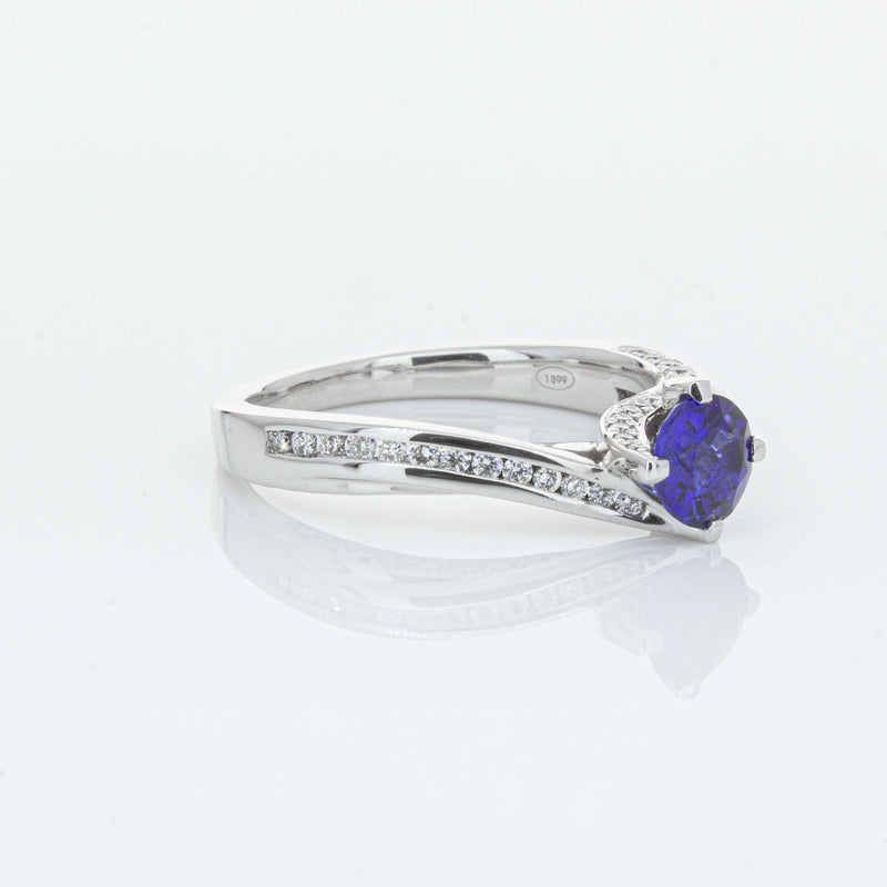 18ct White Gold .72ct Sapphire Helix Ring-Ring-Walker & Hall