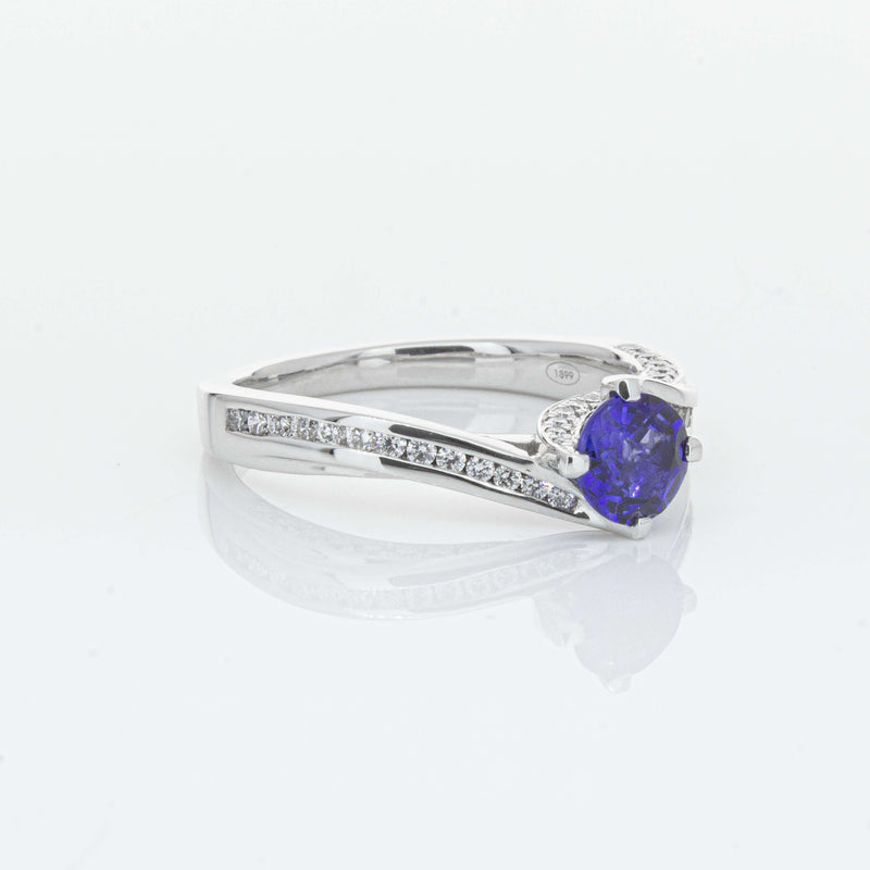 18ct White Gold .72ct Sapphire Helix Ring-Ring-Walker & Hall