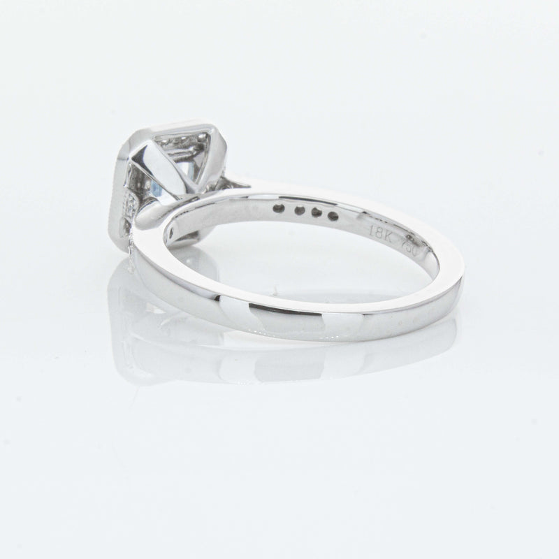 18ct White Gold .46ct Aquamarine & Diamond Mandalay Ring-Ring-Walker & Hall