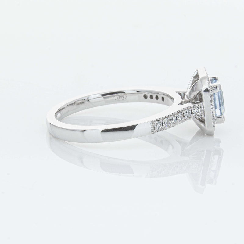 18ct White Gold .46ct Aquamarine & Diamond Mandalay Ring-Ring-Walker & Hall