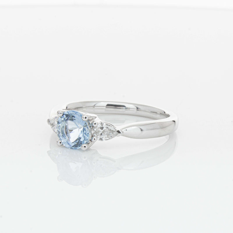 18ct White Gold Aquamarine & Diamond Ayla Ring-Ring-Walker & Hall