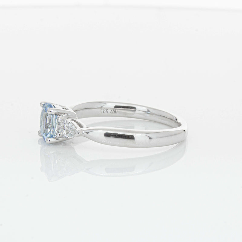 18ct White Gold Aquamarine & Diamond Ayla Ring-Ring-Walker & Hall
