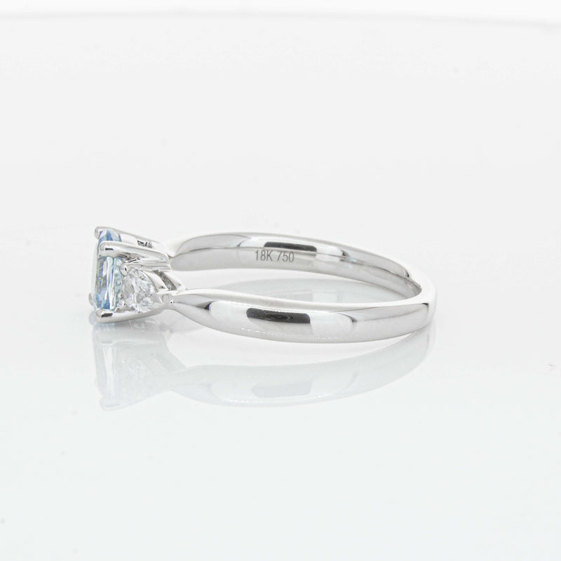 18ct White Gold Aquamarine & Diamond Ayla Ring-Ring-Walker & Hall